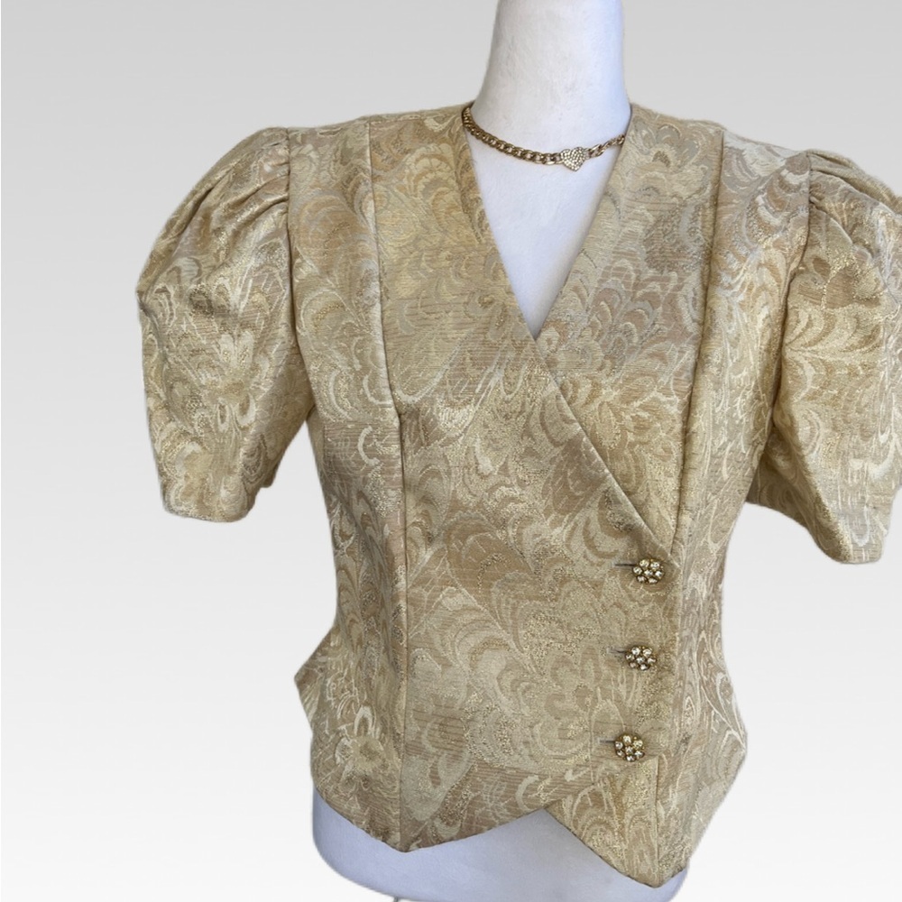 Jessica Howard Gold Patterned Blouse size 12 BRAND NEW